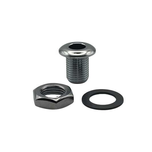 20mm Long Threaded Drum Air Vent in Chrome with Washer and Locking Nut