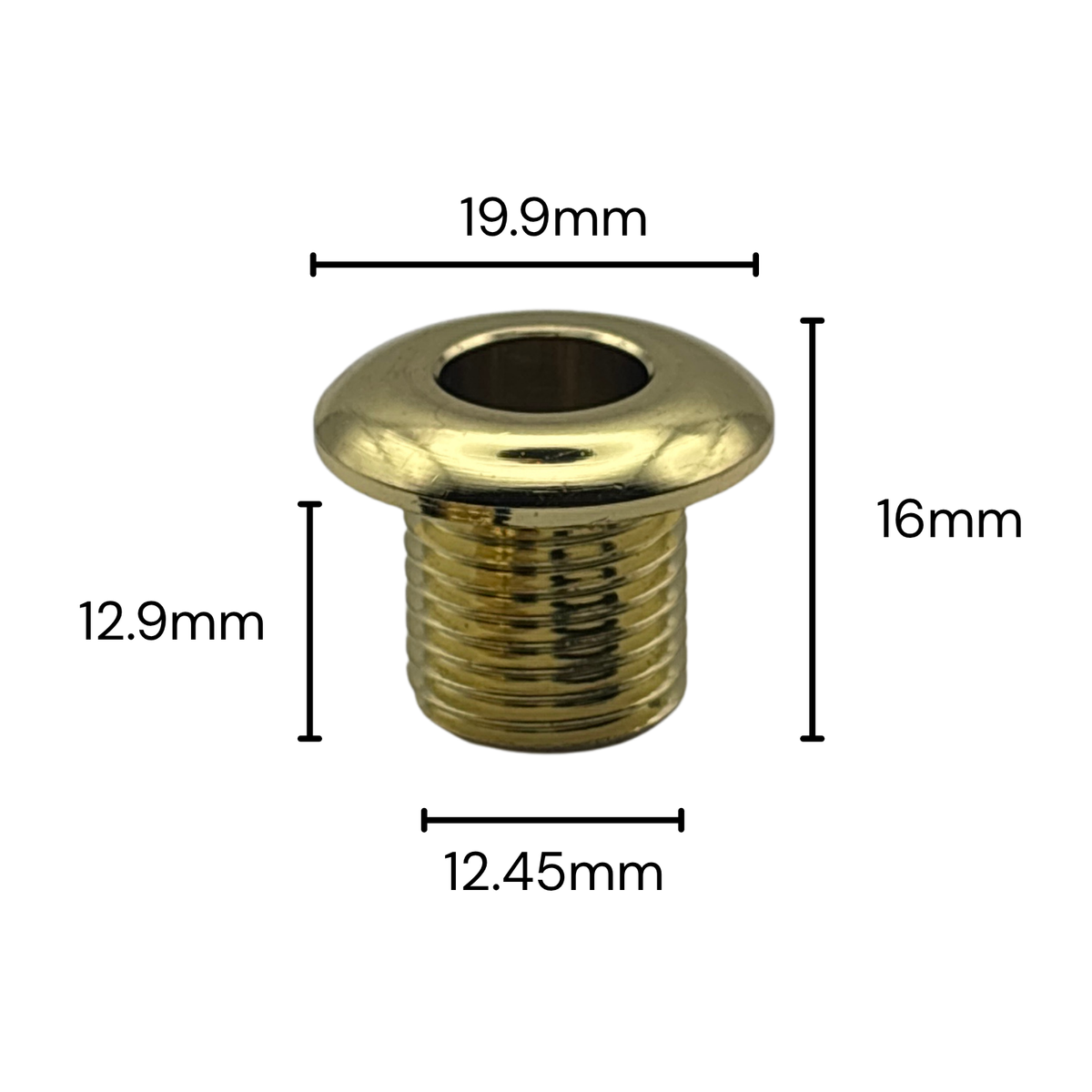 16mm Long Threaded Drum Air Vent Dimensions