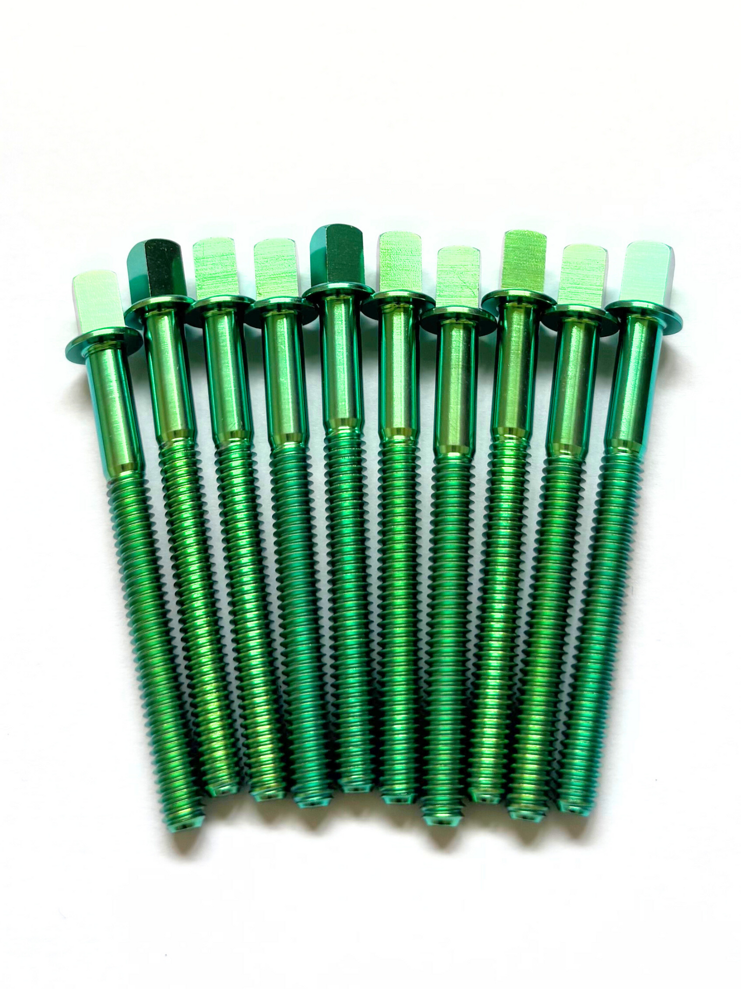 Ti-Rod 58mm titanium drum tension rod in metallic green finish