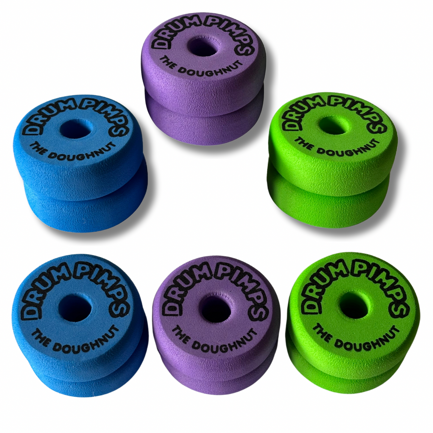 'Drum Pimps' Range - 'The Doughnut' Coloured Cymbal Felts - 6 Pack