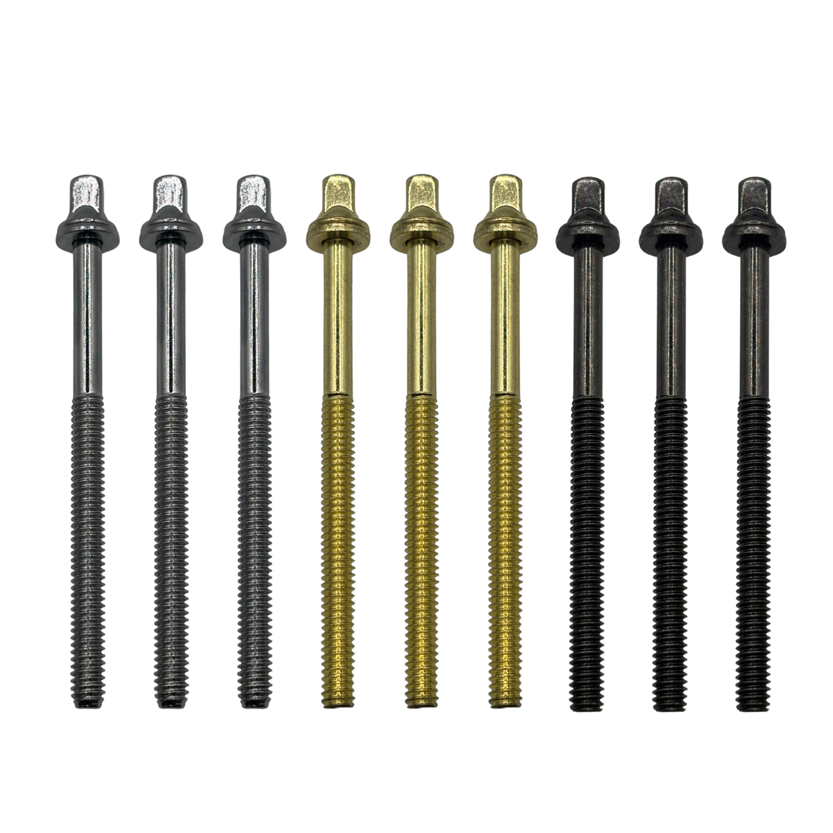 75mm Drum Tension Rods - Chrome | Brass | Black Nickel | Honey Drums
