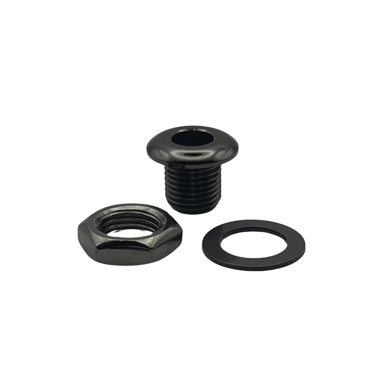 16mm Long Threaded Drum Air Vent in Black Nickel with Washer and Locking Nut