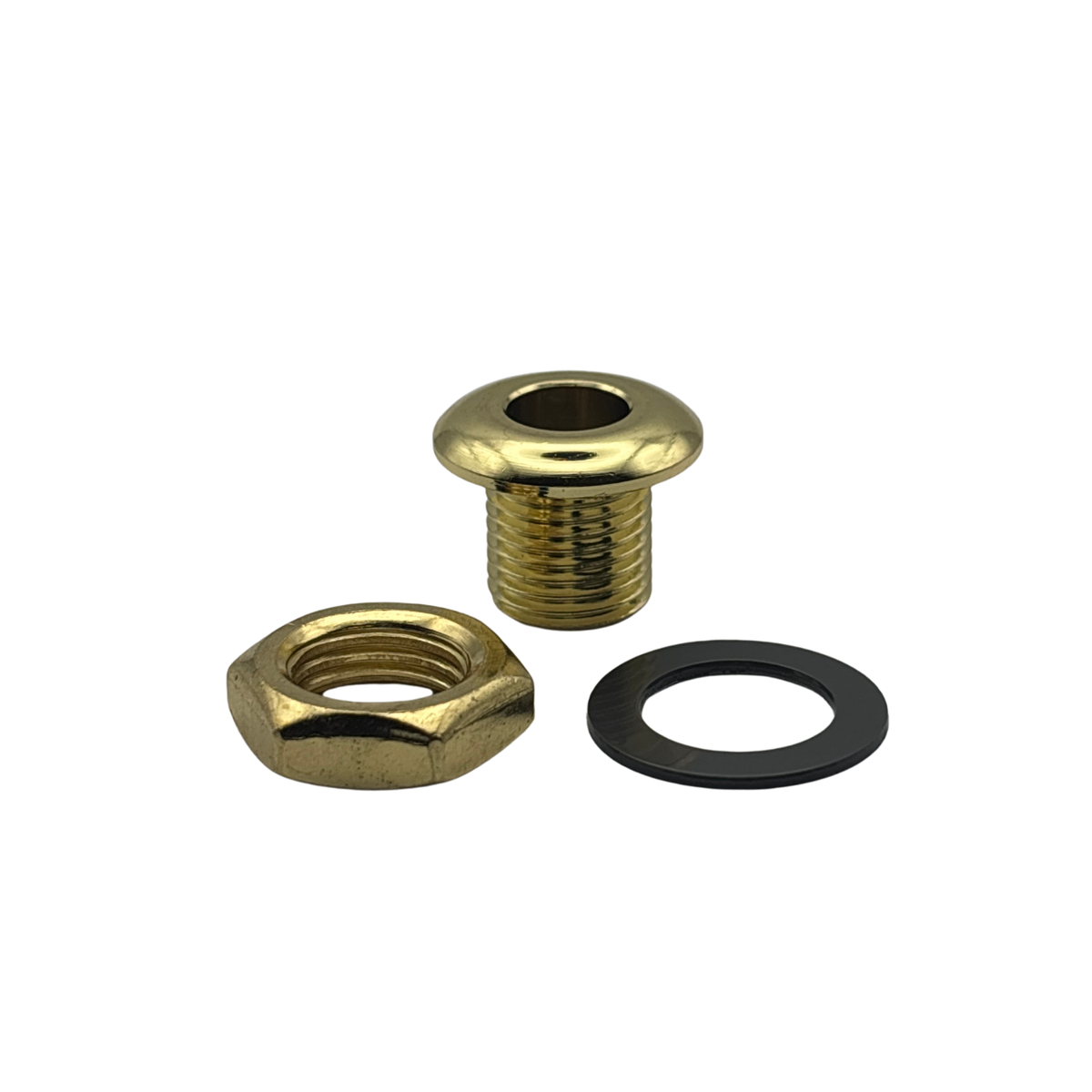 16mm Long Threaded Drum Air Vent in Brass with Washer and Locking Nut