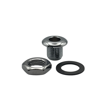 16mm Long Threaded Drum Air Vent in Chrome with Washer and Locking Nut