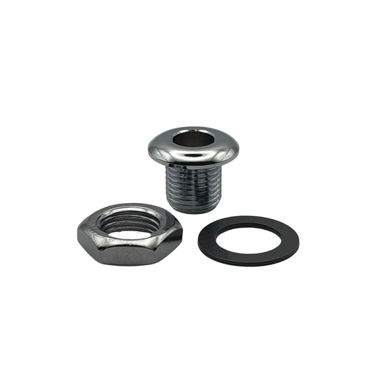 16mm Long Threaded Drum Air Vent in Chrome with Washer and Locking Nut