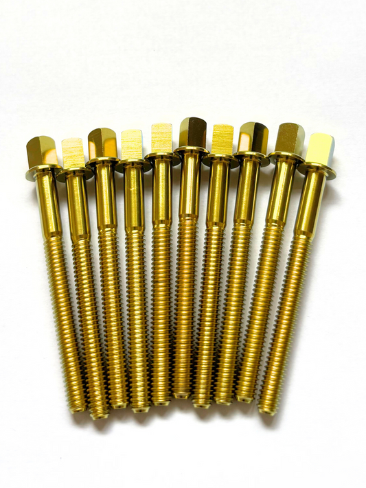 Ti-Rod 58mm titanium drum tension rod in metallic gold finish