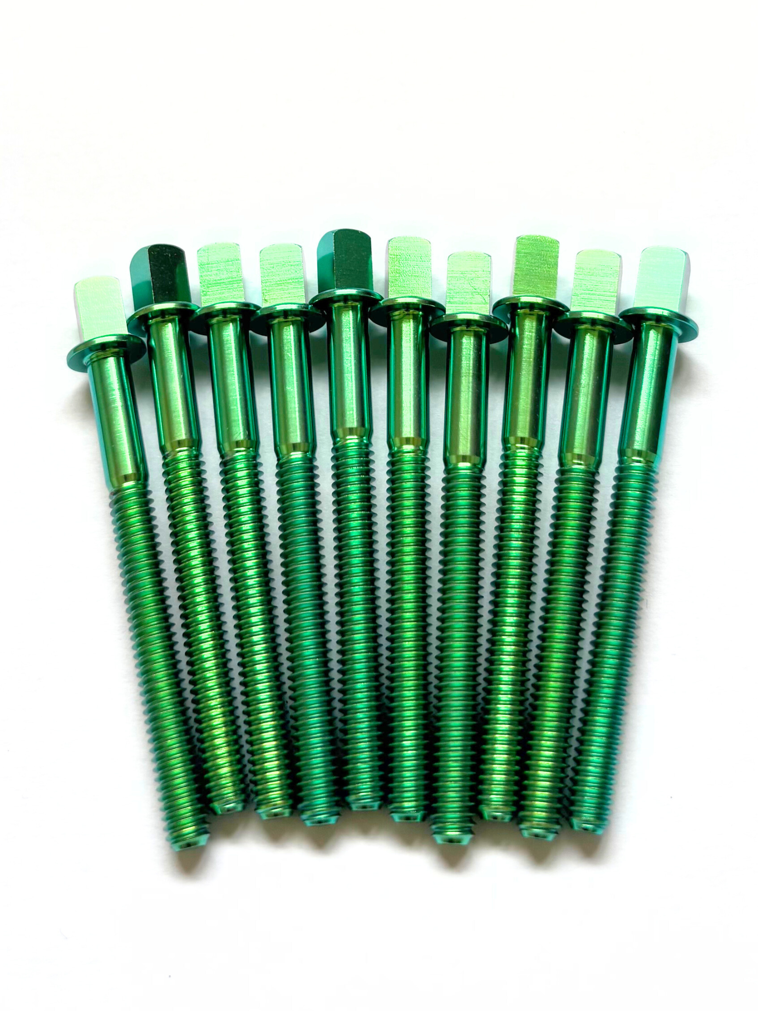 Ti-Rod 58mm titanium drum tension rod in metallic green finish
