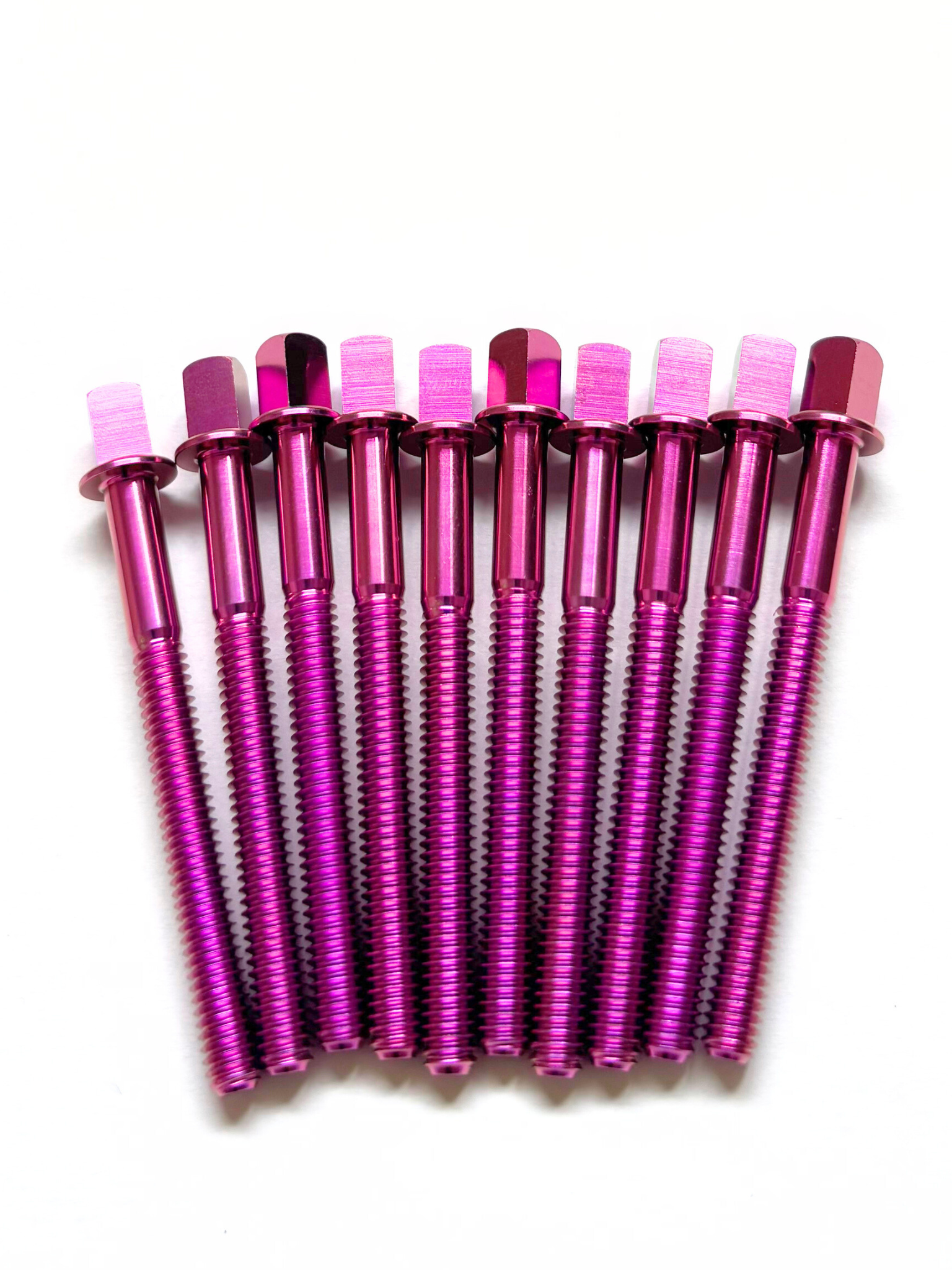 Ti-Rod 58mm titanium drum tension rod in metallic pink finish
